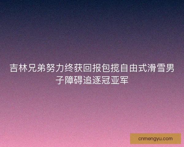 吉林兄弟努力终获回报包揽自由式滑雪男子障碍追逐冠亚军